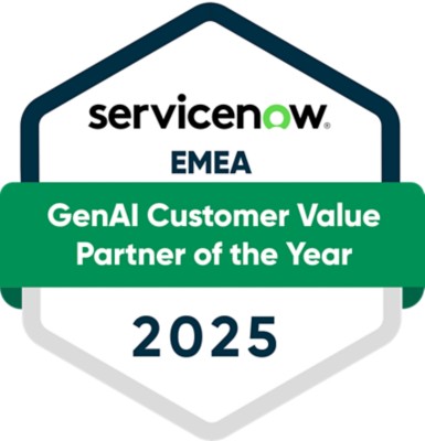 2025 ServiceNow Partner of the Year Badge EMEA, Generative AI | DXC Technology